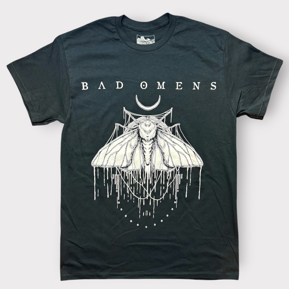 Bad Omens Moth Crescent Moon Band T-Shirt Sumerian Records Black Mens Medium